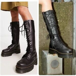 DR. MARTENS AUDRICK LEATHER KNEE HIGH PLATFORM TALL BOOTS Size 9